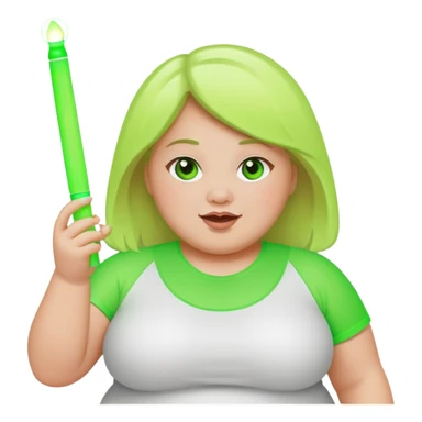 fat girl throwing glow stick sticker
