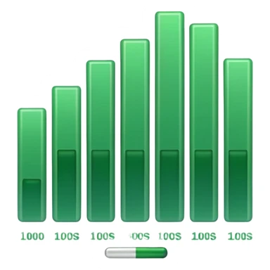 A green bar chart showing increasing bars, symbolizing rising profits. sticker