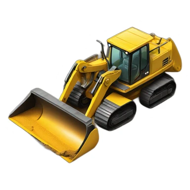 yellow excavator digging a hole into the ground sticker
