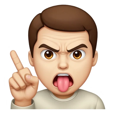 Angry showing tongue and putting a finger akanbe あかんべえ sticker