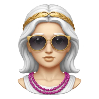 greek goddess sculpture wearing sunglasses sticker