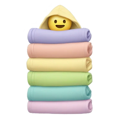 Stack of folded pastel hoodies sticker