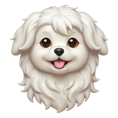 Cinematic Comical Wavy-Haired Maltese dog Portrait Emoji, Head tilted dramatically with an exaggeratedly amused or surprised expression, featuring a silky, wavy-haired white coat with a playful sheen, wide, expressive dark eyes filled with exaggerated disbelief, Simplified yet hilariously expressive features, highly detailed, glowing with a slightly sassy glow, high shine, dramatic yet playful, stylized with an air of cheeky charm, bright and endearing, soft glowing outline, capturing the essence of a spirited and over-the-top companion, so meme-worthy it feels like it could side-eye its way into internet fame instantly! sticker