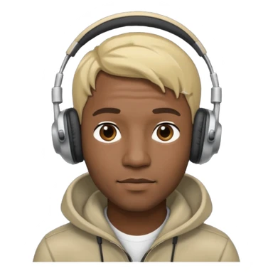 blonde black man wearing headphones sticker