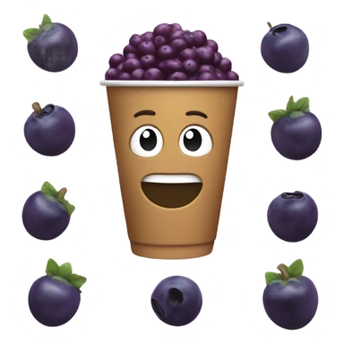 oakberry acai cup sticker