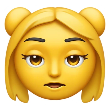 Normal emoji face with a bombastic side eye and thick eyebrow sticker