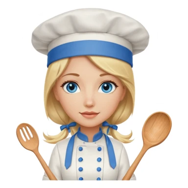 Sexy Long Blonde hair blue eyed female chef sticker