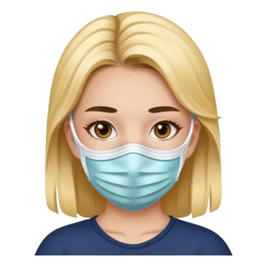 girl with a face mask on sticker