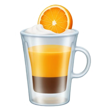 one coffee with orange juice in a glass cup sticker