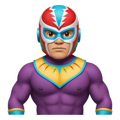 Mexican wrestler portrait, head and shoulders only, colorful luchador mask, muscular collar, confident expression, 3D cartoon, mobile game icon style, clean background, no text, no watermark
 sticker