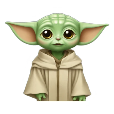 baby yoda at his university graduation sticker