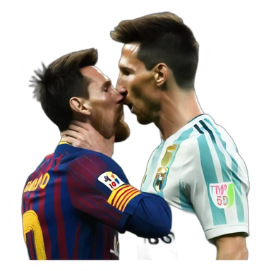 Messi kissing Ronaldo sticker