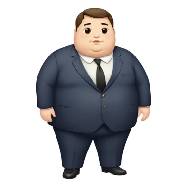 obese unattractive man in formal suit sticker