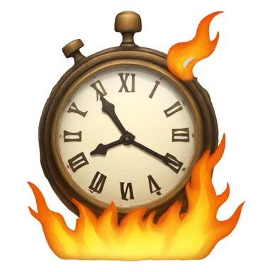 clock on fire in android style sticker