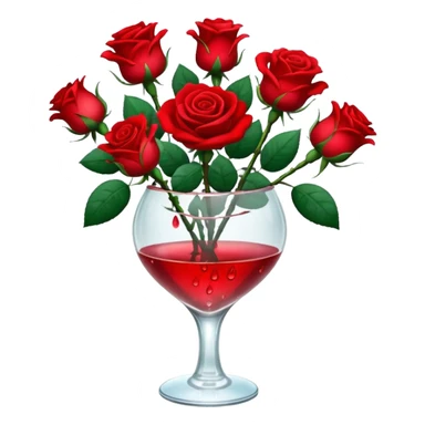 Roses in a glass vase sticker