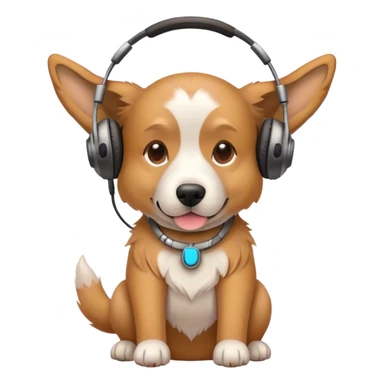 Dog wearing headphones sticker