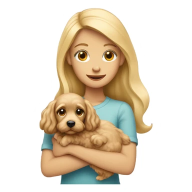 Blonde girl with cockapoo sticker