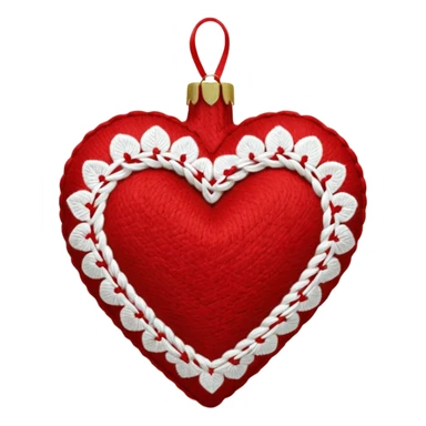 Melrose embroidered wool red heart ornament sticker
