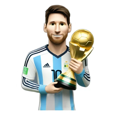 lionel messi holding world cup trophy sticker