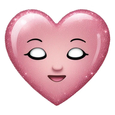 baby pink heart with glitter sticker