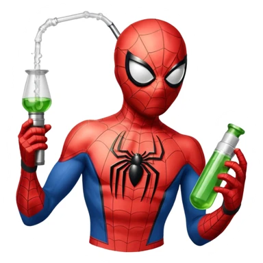 Spiderman holding a bong sticker