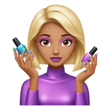 futuristic female nail artist sticker