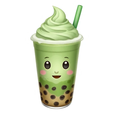 matcha latte with boba and ice without sticks and add a lil coffee  sticker