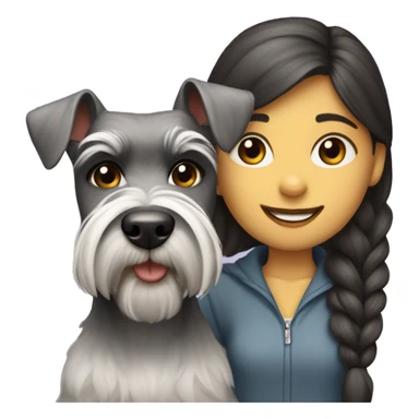 Schnauzer with a girl sticker