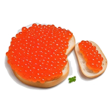 Red caviar on sourdough bread Russian style appetizer  sticker