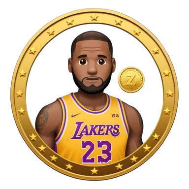lebron james coin emoji   and text on the coin niggas in the sky  sticker