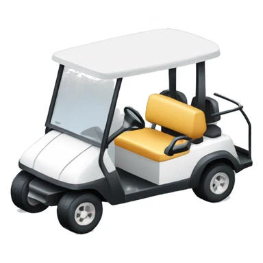 White golf cart isometric sticker