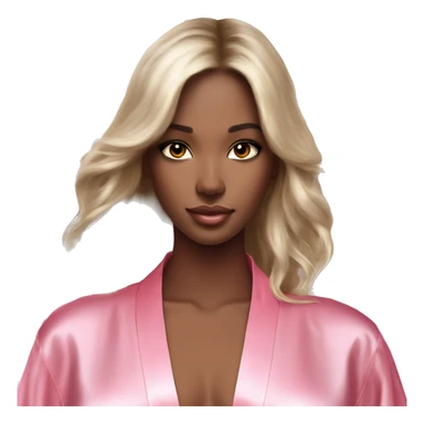 Black hair hazel eye Victoria secret angel in pink silk robe with white angel wings sticker