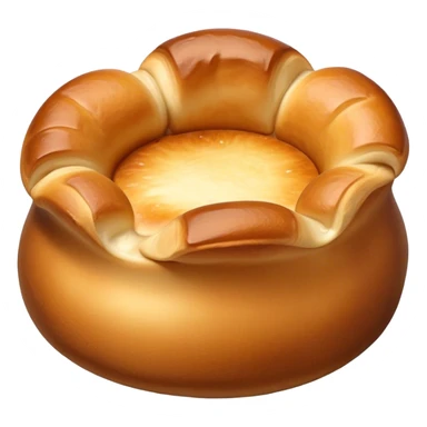 Cinematic Realistic Yorkshire Pudding Dish Emoji, showcasing a light, airy, golden puff with a crispy exterior rendered with lifelike detail and soft natural lighting that accentuates its classic appeal. sticker