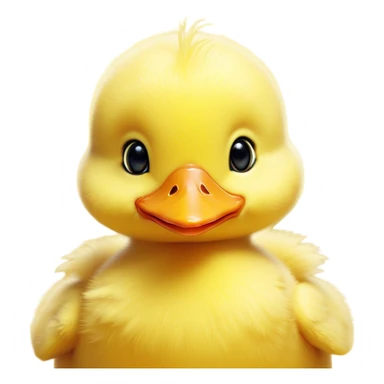 Cinematic Cute Yellow Baby Duck Portrait Emoji, Head tilted playfully and inquisitively, featuring a fluffy, vibrant yellow downy coat with a tiny delicate beak, round, sparkling eyes filled with curiosity, Simplified yet irresistibly adorable features, highly detailed, glowing with a warm, friendly glow, high shine, affectionate and spirited, stylized with a touch of playful whimsy, bright and endearing, soft glowing outline, capturing the essence of a mischievous yet loving duckling, so playful it feels like it could peep out of the screen and into your arms! sticker
