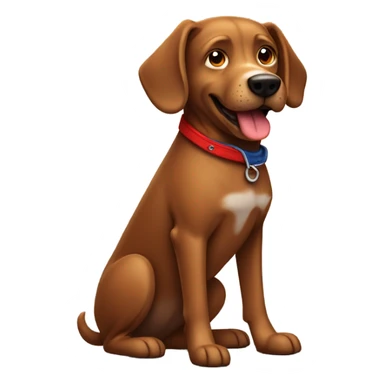 A chill brown dog with jeans and red shoes sticker