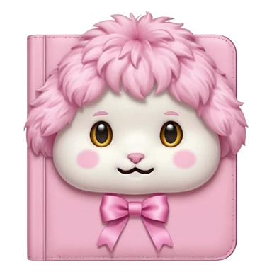 babypink fluffy diary sticker