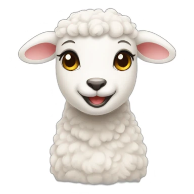 a smilling lambs sticker