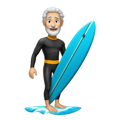 Older Orthodix Jew surfer in a wetsuit on a surfboard sticker