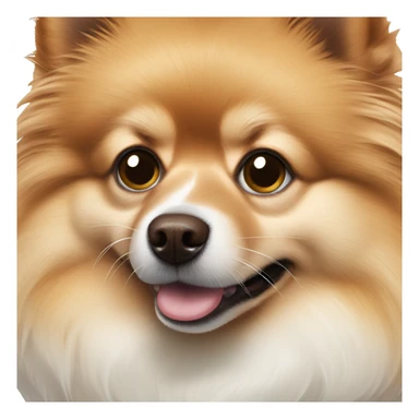 pomeranian white and brown spot around his left eye sticker