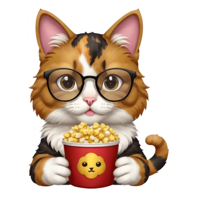 cat with with rapper popcorn with opticals sticker