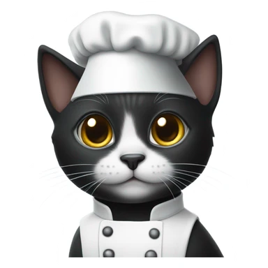 Black kitten in chef’s hat  sticker