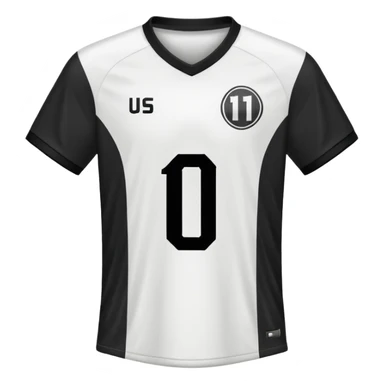 White and black soccer jersey with number 1 sticker