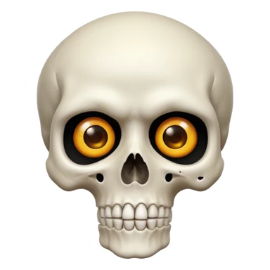 a skull face looking very suprized and mewing that looks very realistic sticker