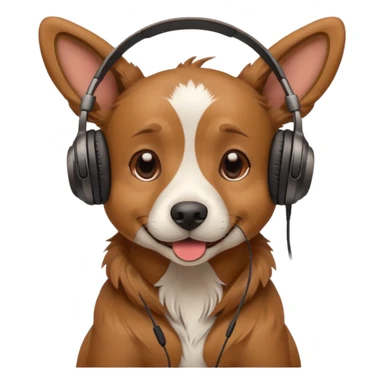 dog with headphones sticker