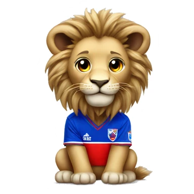 Baby lion with Universidad de Chile soccer team jersey U sticker