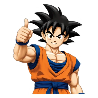 Goku with thumb up for win sticker