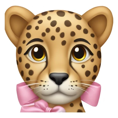 Cheetah with a light pink bow on top sticker