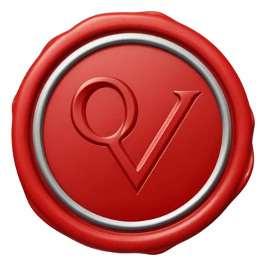 wax seal with a check mark sticker