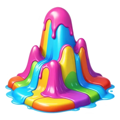 melting neon rainbow candy renaissance landscape sticker