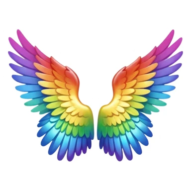 Tiny small left and right rainbow angel wings. sticker
